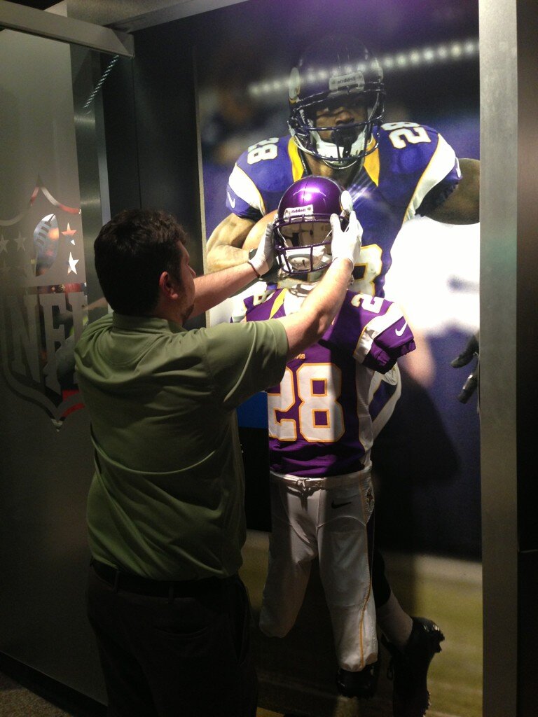 Adrian Peterson Viking Uniform goes into Canton Ohio Football Hall of Fame